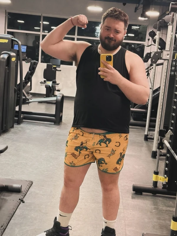 Black Tank Top and Yellow Patterned Shorts