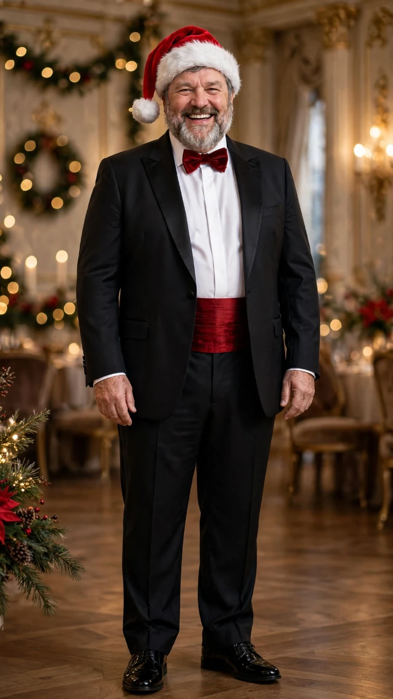 Black-Tie Cummerbund Santa