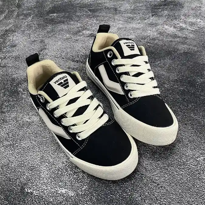 Black and White Canvas Sneakers