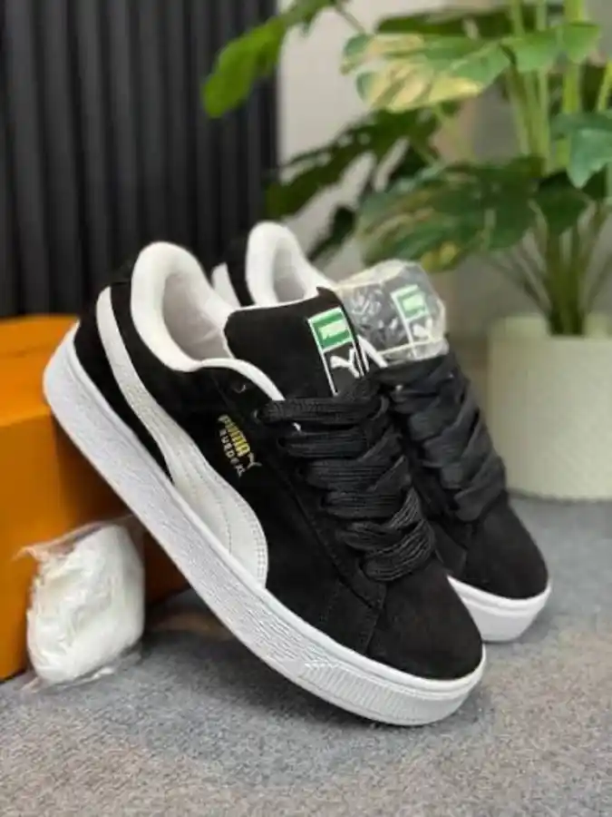 Black and White Suede Sneakers