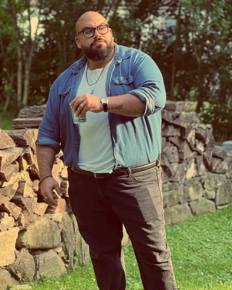 Blue Denim Overshirt With Black Jeans