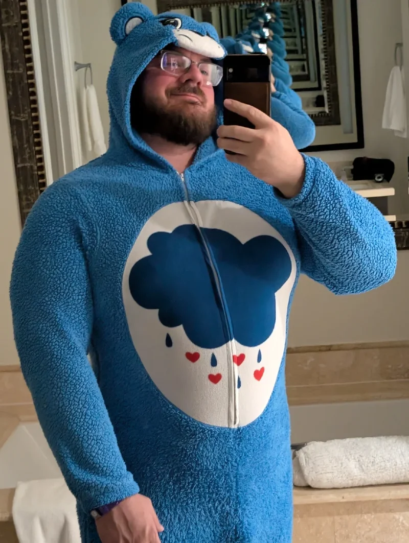 Blue Hooded Bear Onesie