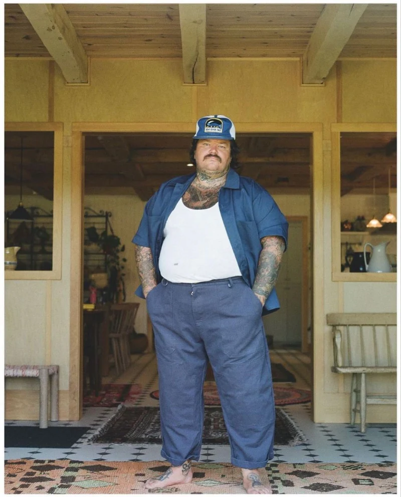 Blue Workwear Layered Look