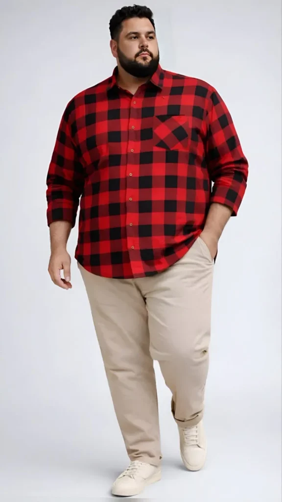 Bold Buffalo Check and Light Khakis