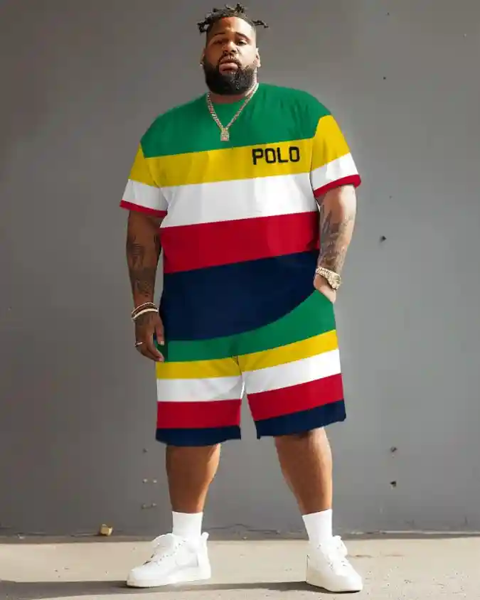Bold Horizontal Stripe Short Set