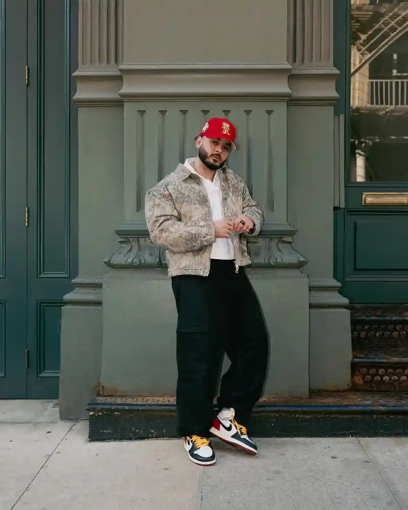 Bold Pattern Jacket and Cargo Pants
