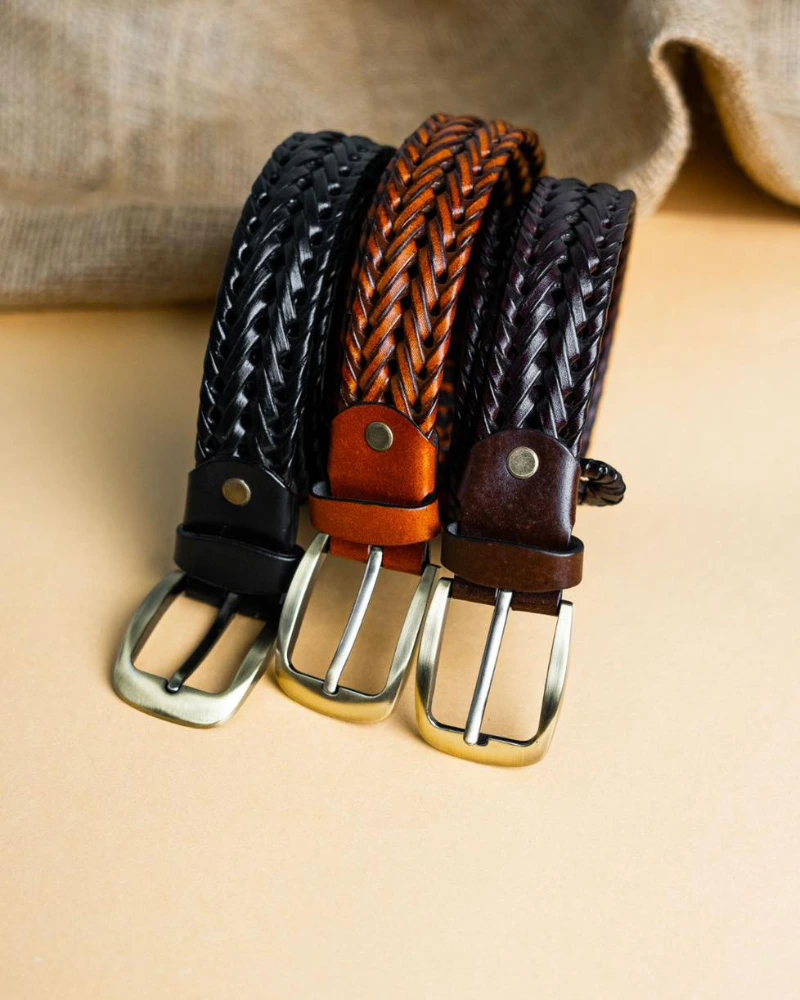 Braided Woven Leather Belts