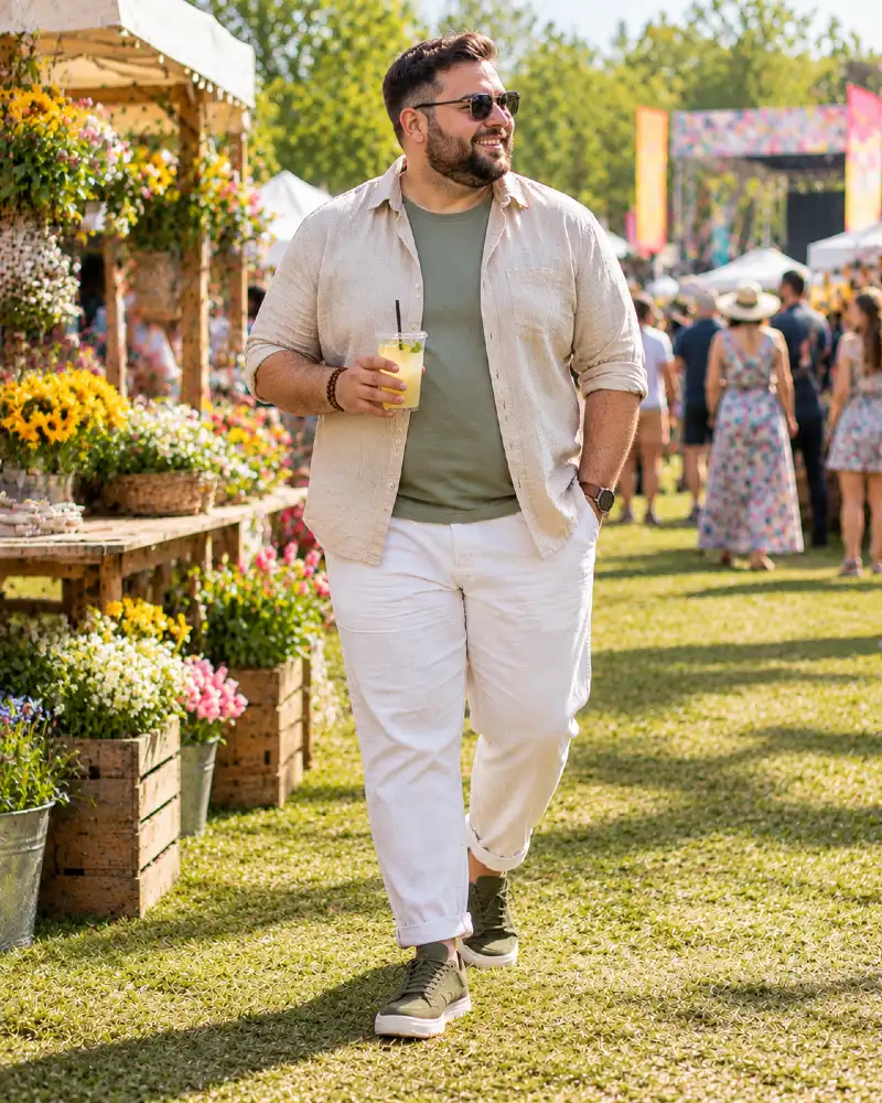 Breezy Cream Linen and Sage Green Accents