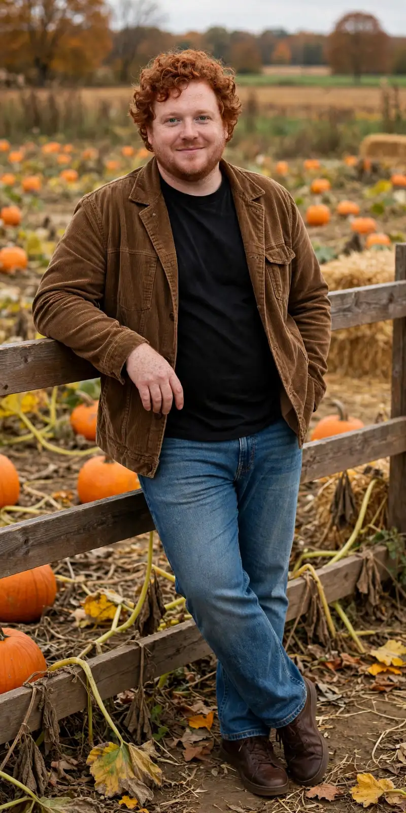Brown Corduroy Jacket & Denim Fit