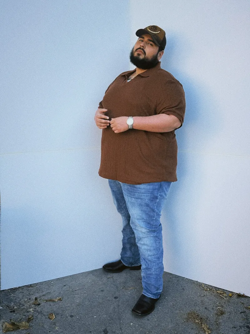 Brown Polo and Light Wash Denim