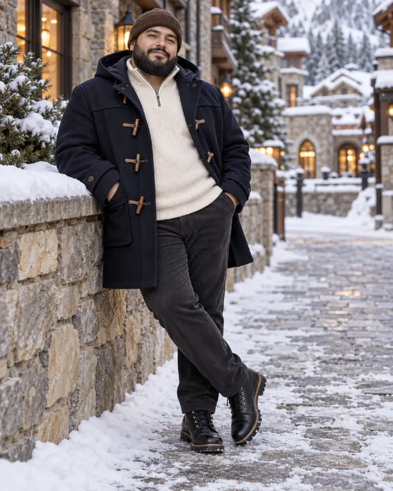 Brown Ribbed Beanie and Tailored Dark Beard