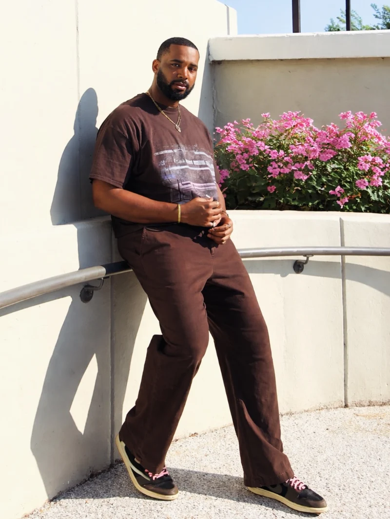 Brown Tonal Graphic Tee and Wide Leg Pants