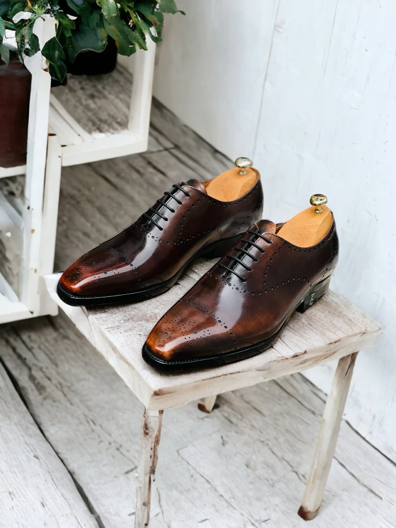 Brown Wingtip Oxford Dress Shoes