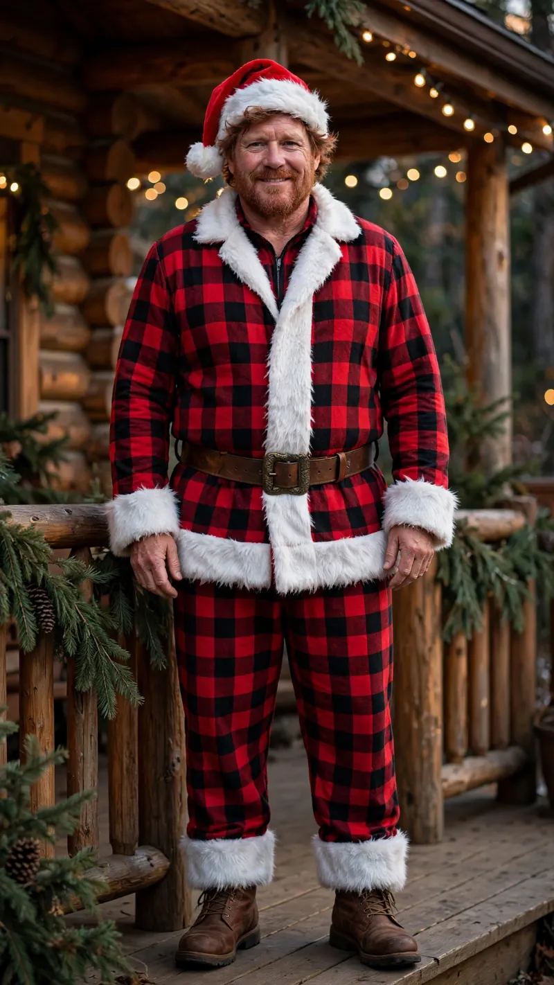 Buffalo Plaid Lumberjack Santa