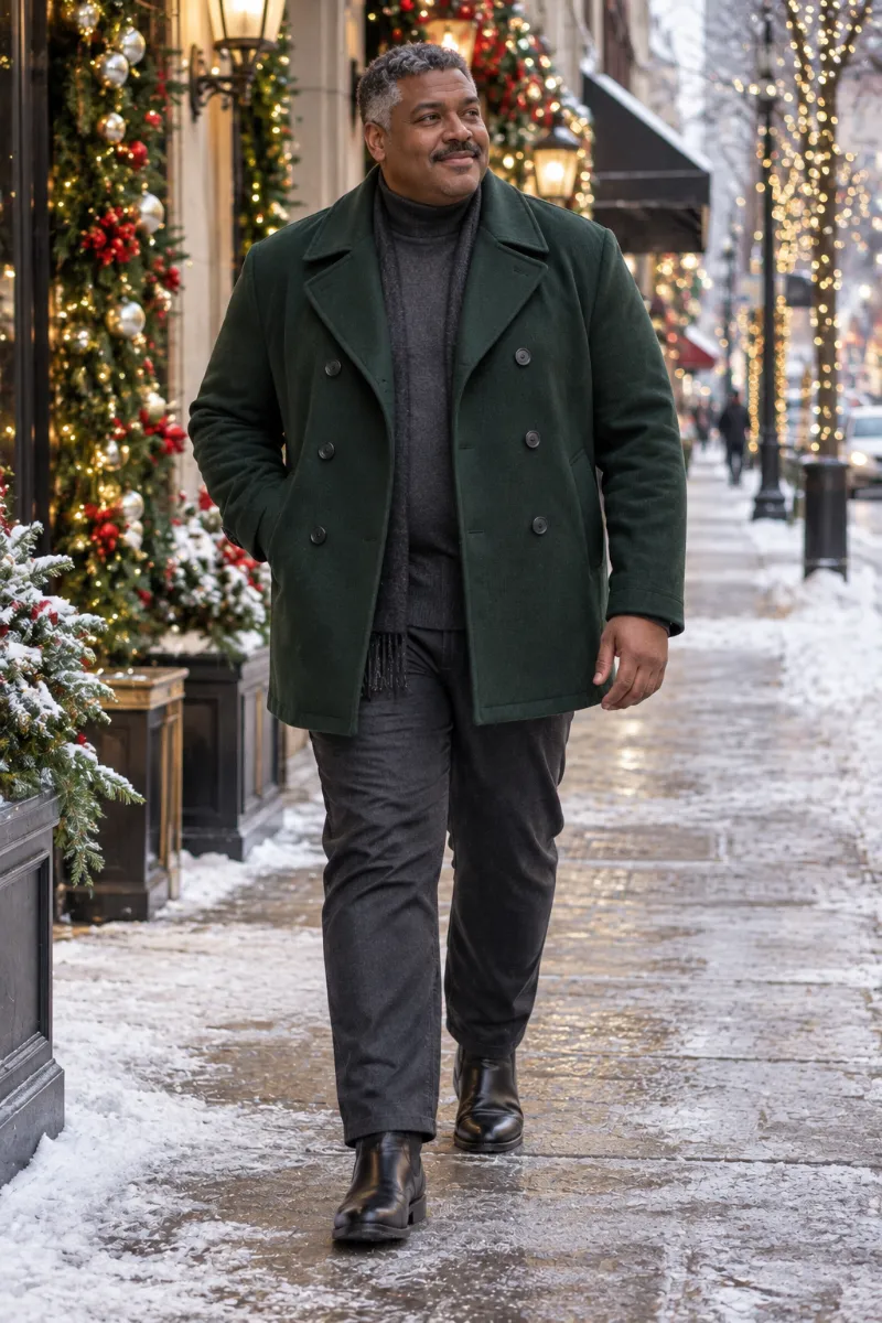 Build a Winter Look Around a Forest Green Peacoat