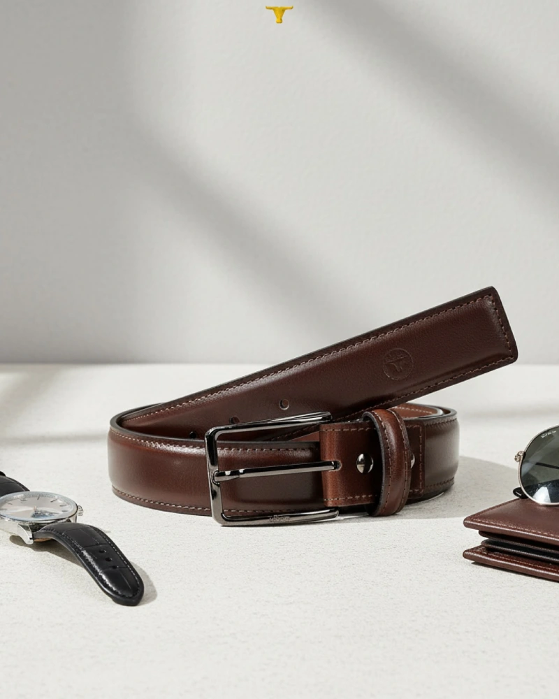 Bulchee Men's Brown Leather Belt
