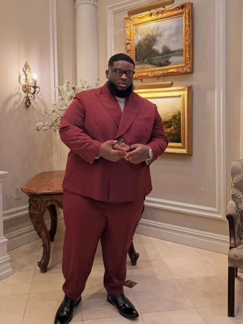 Burgundy Double-Breasted Suit