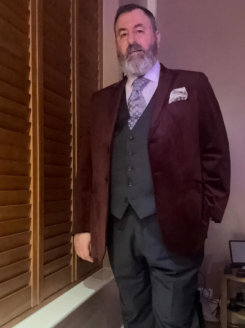 Burgundy Velvet Blazer