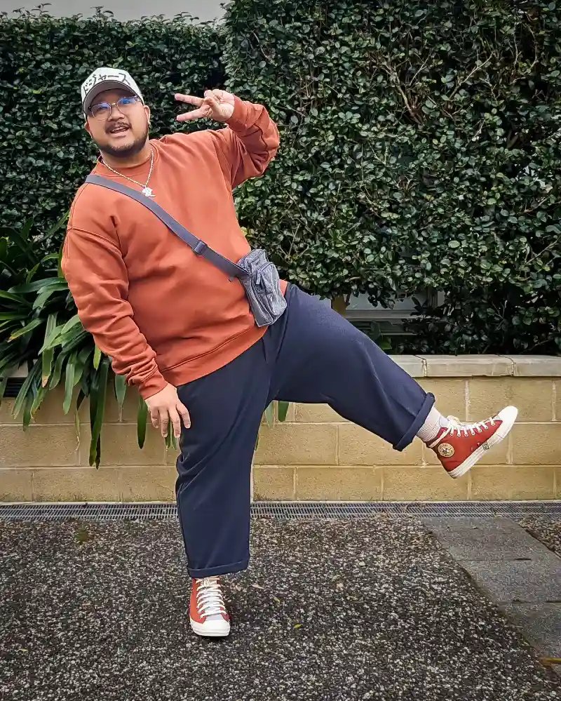 Burnt Orange Sweatshirt and Cropped Trousers
