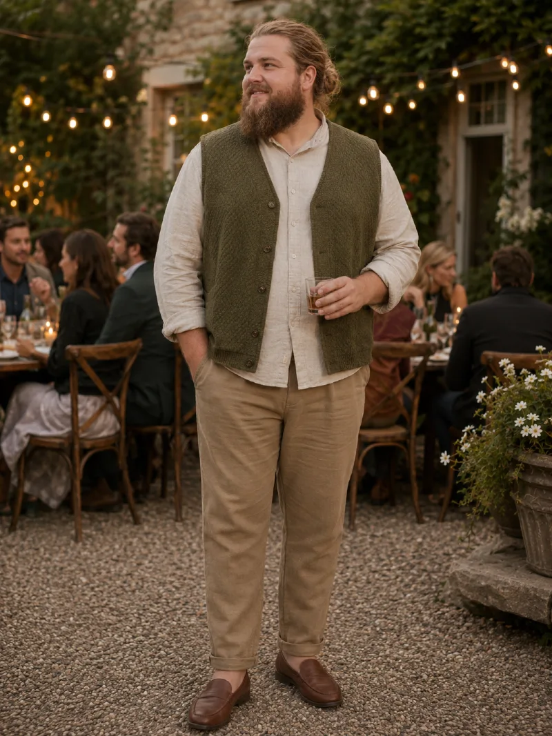 Button-Down Shirt, and Khaki Trousers Outfit