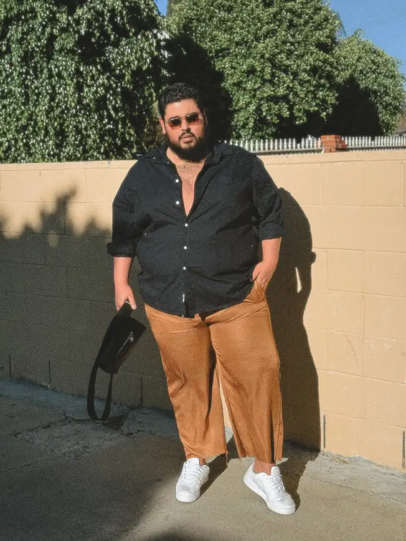 Button-Down Shirt and Wide-Leg Pants