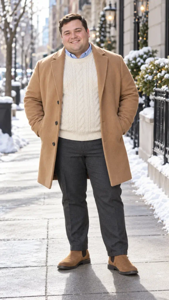 Camel Overcoats and Heavy Cable Knits