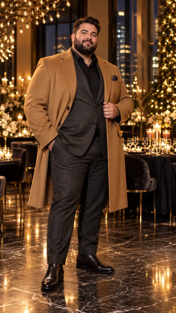 Camel Wool and Tailored Charcoal Layers