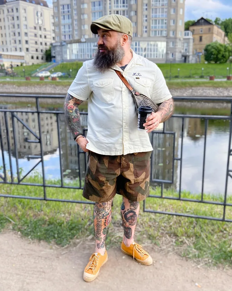 Camo Shorts and Short-Sleeve Button-Down