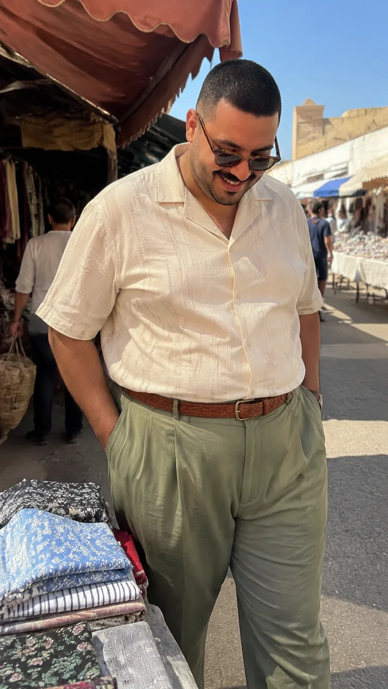 Camp Collar Shirt and Pleated Trousers