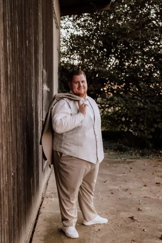 Casual Beige Vest And Trousers