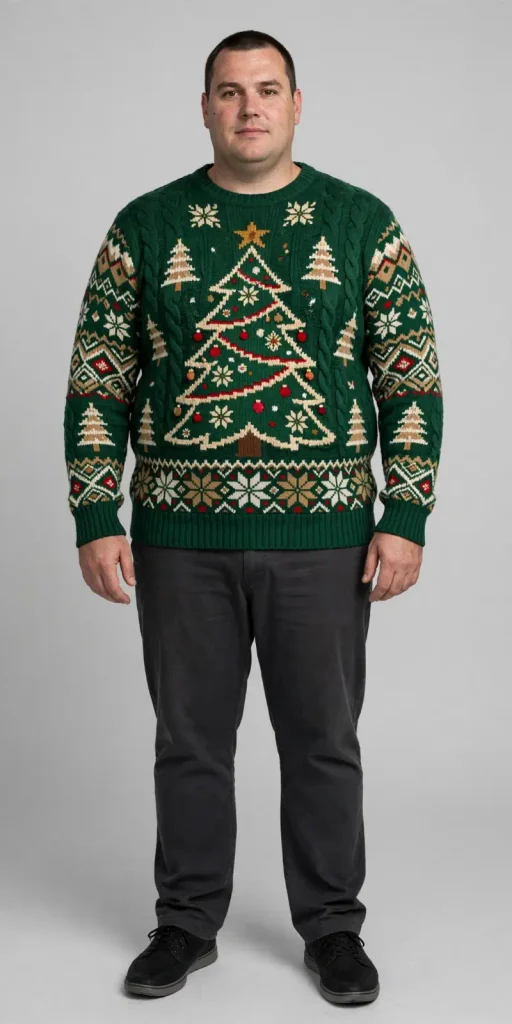 Central Tree Cable Knit Green Design