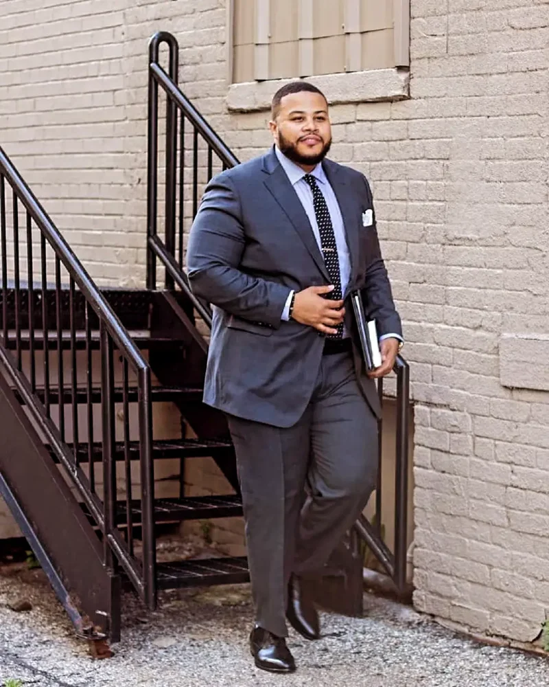 Charcoal Gray Suit, Light Blue Dress Shirt