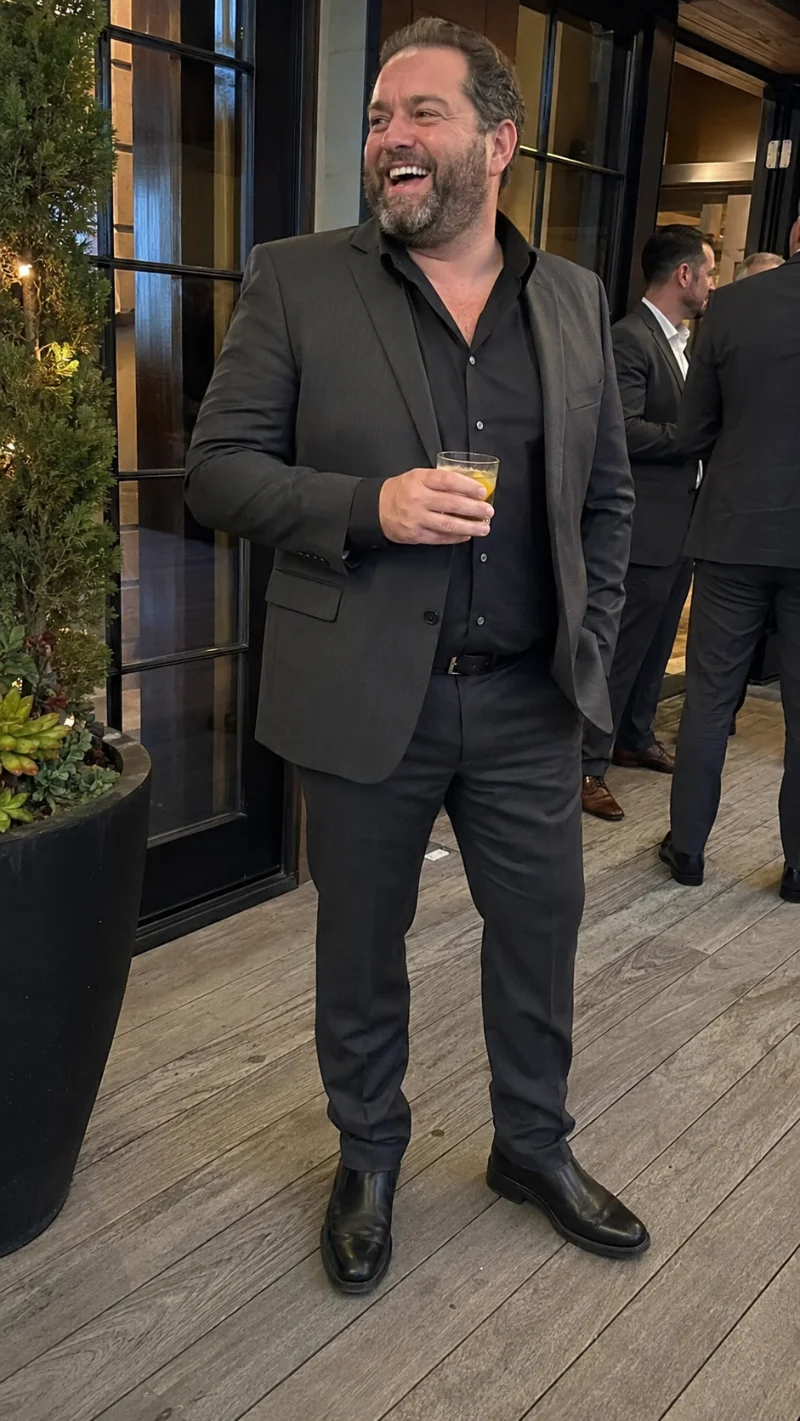 Charcoal Suit with Black Dress Shirt