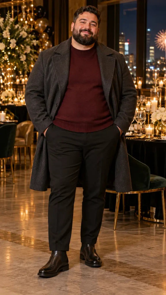 Charcoal Wool and Rich Burgundy Layers