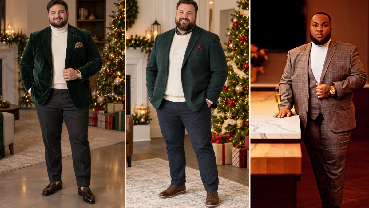 Christmas Outfits for Plus Size Men Built Around One Blazer