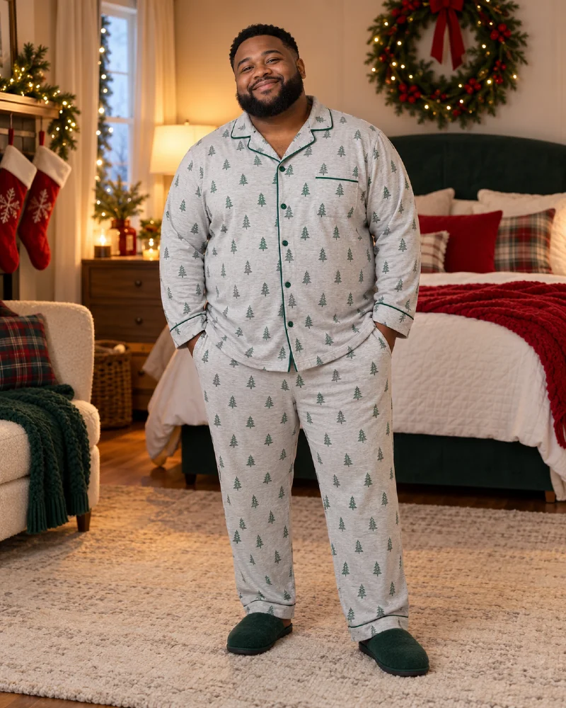 Christmas Tree Pajama Set With a Relaxed Full-Length Fit
