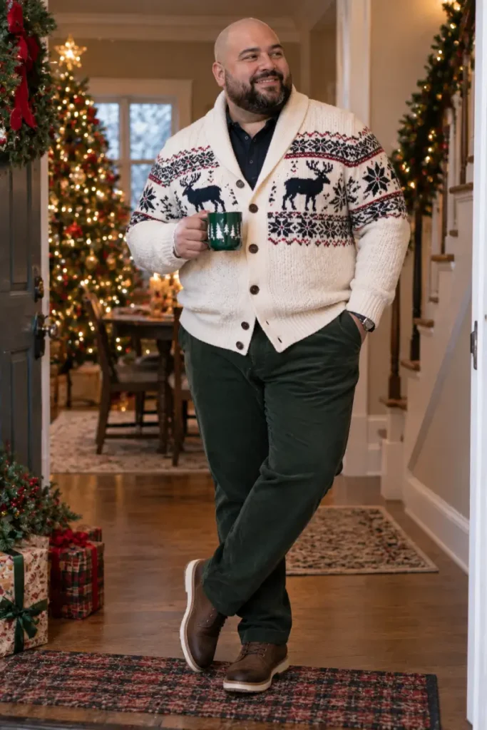 Classic Fair Isle And Green Corduroy