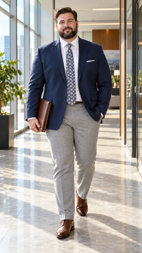 Classic Navy Tailoring and Light Grey Foundations
