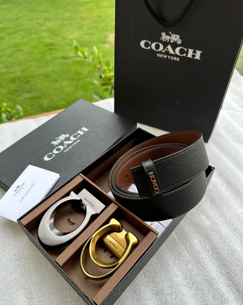 Coach Reversible Pebble Leather Belt