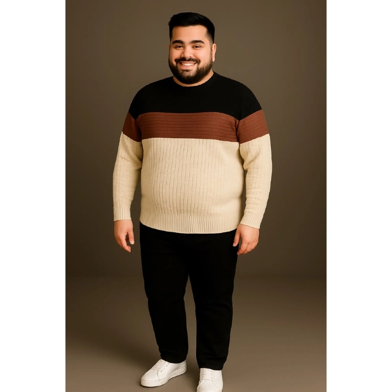Color Blocked Knit With Dark Shoulders