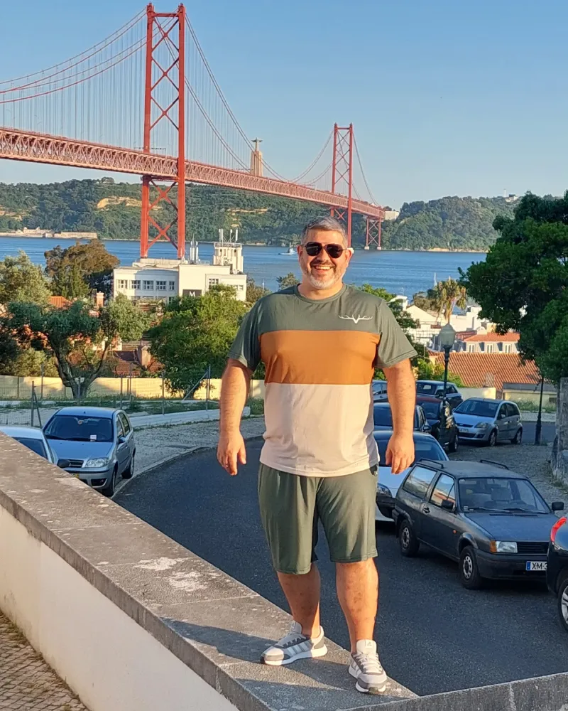Color-Blocked Tee and Athletic Shorts