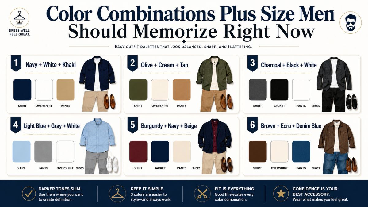 Color Combinations Plus Size Men Should Memorize Right Now