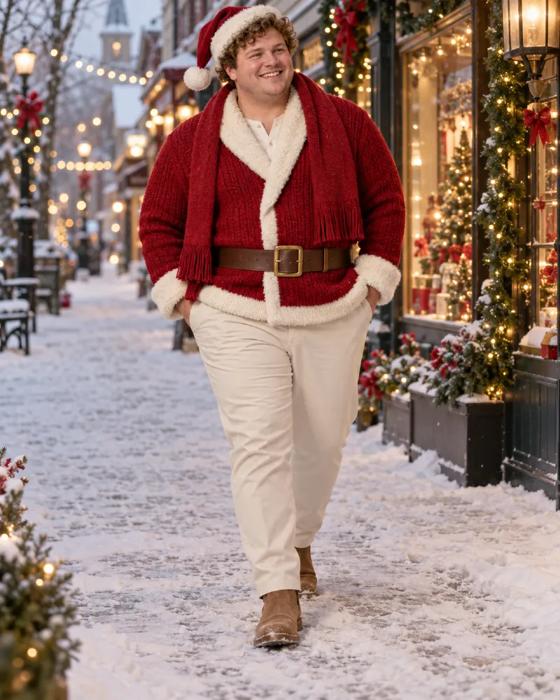 Cozy Knit Cardigan Santa