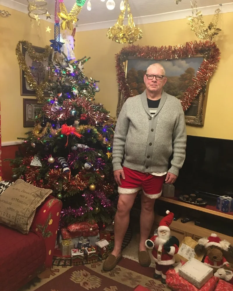 Cozy Shawl Cardigan and Santa Boxer