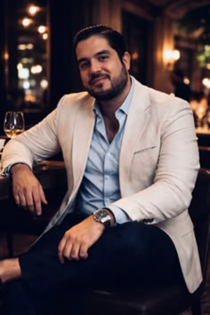 Cream Blazer And Dark Contrast