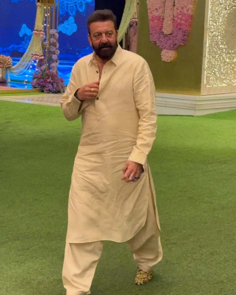 Cream Pathani Kurta with Matching Shalwar
