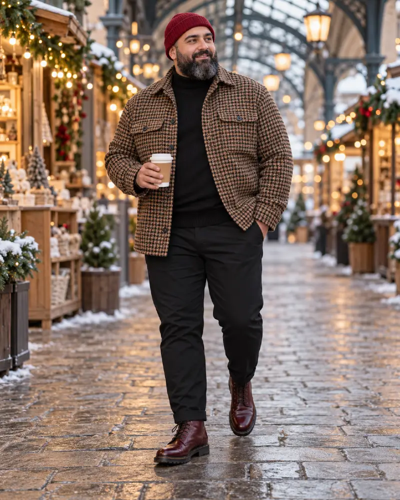 Crimson Beanie and Dense Rounded Beard
