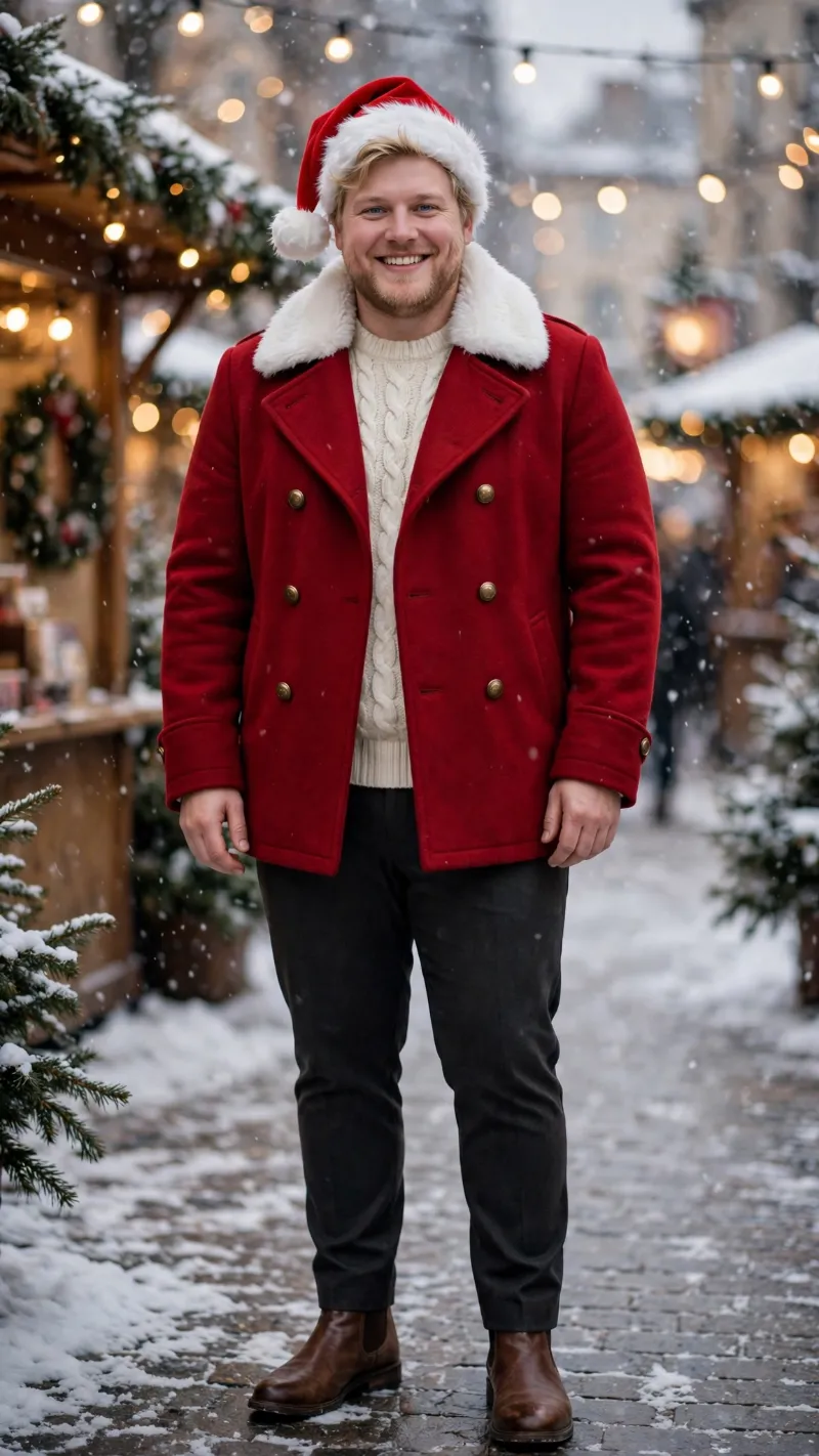 Crimson Peacoat Santa