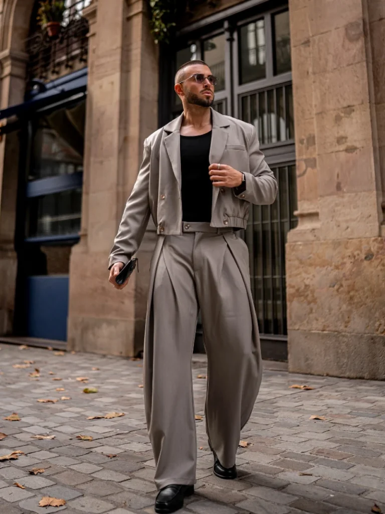 Cropped Blazer and Ultra-Wide Trousers