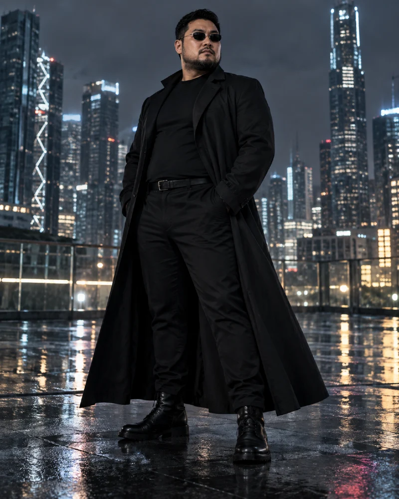 Cyberpunk Trench Coat Hero Costume